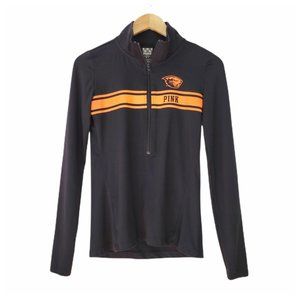 PINK Oregon State OSU Beavers Black and Orange Half Zip Activewear Pullover